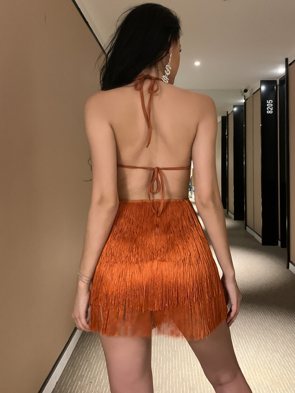 Vestido flecos