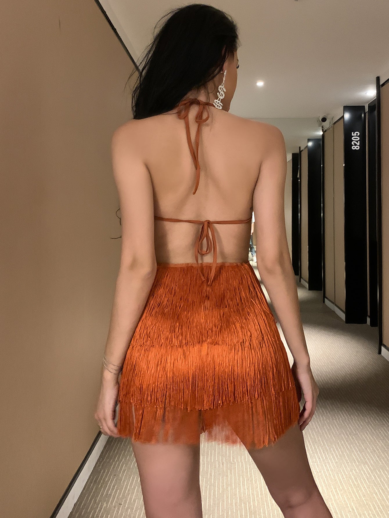 Vestido flecos