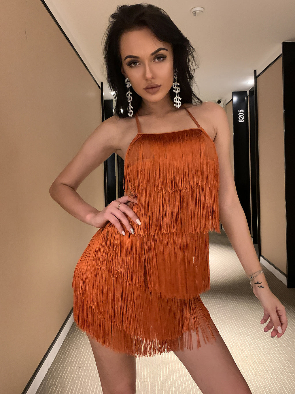 Vestido flecos